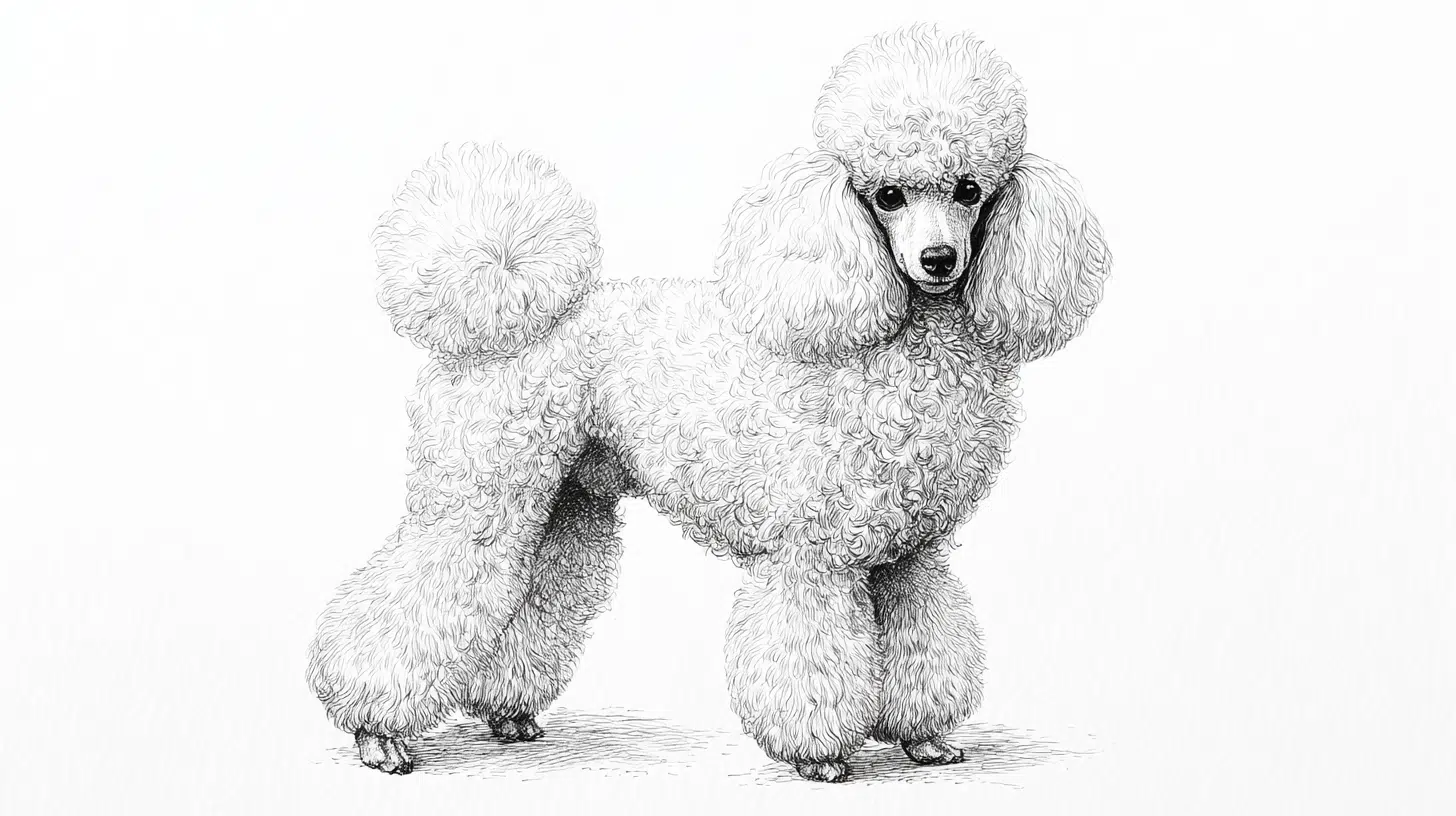 Poodle with Curly Fur Details