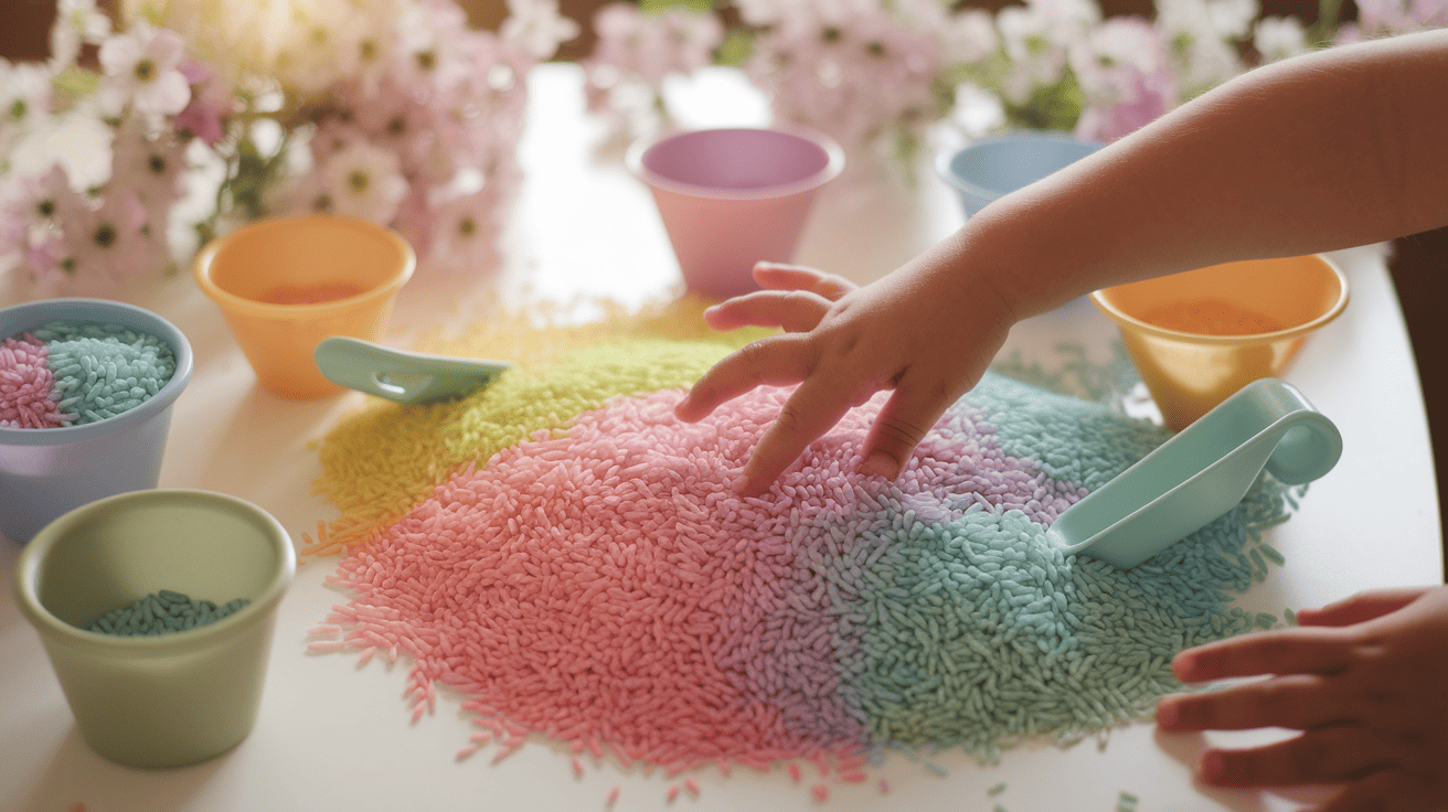 Rainbow Rice Play