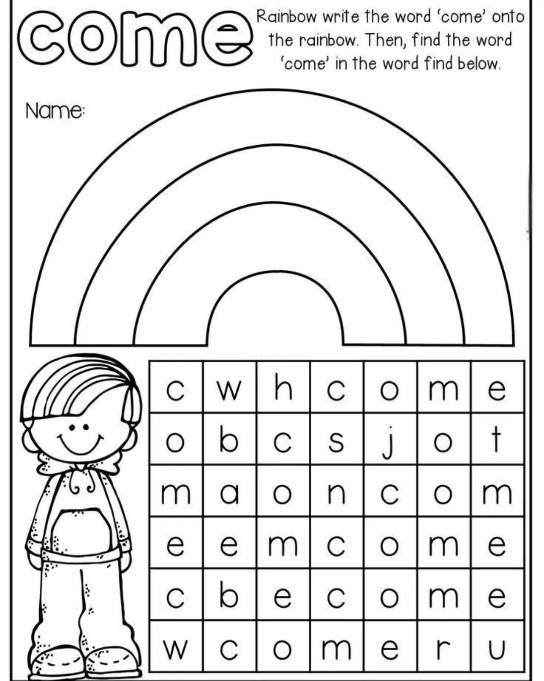 Sight Word Practice Sheets