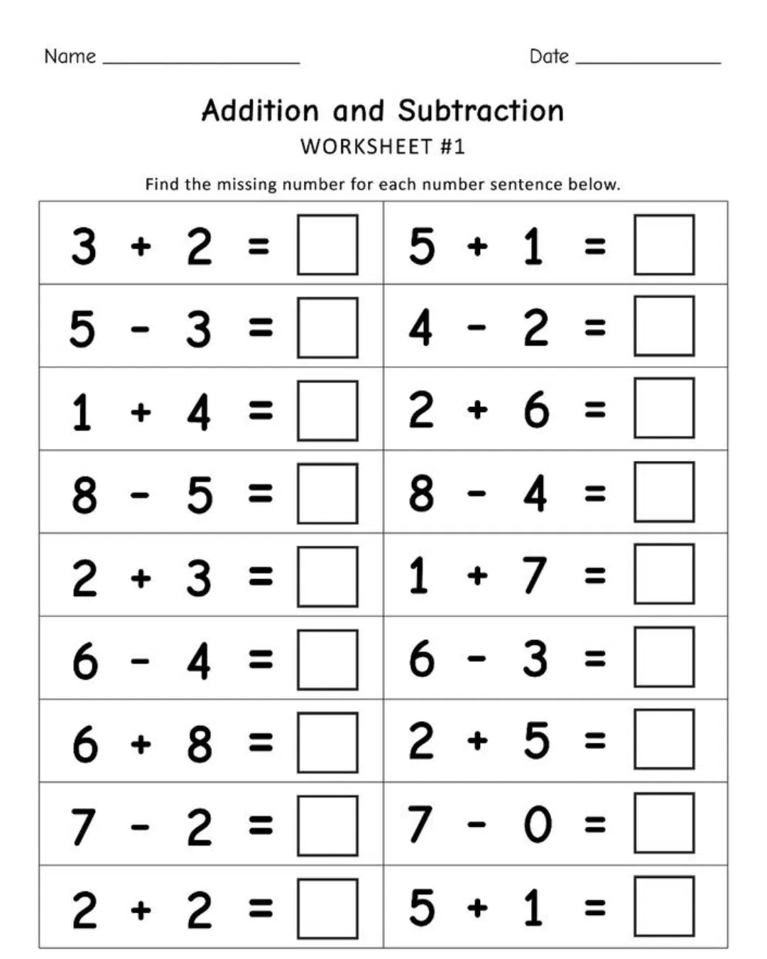 Simple Addition & Subtraction