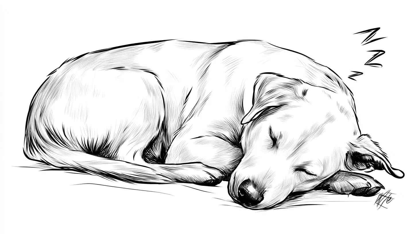 Sleeping Curled-Up Dog