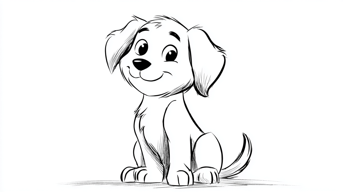 Smiling Puppy with Floppy Ears