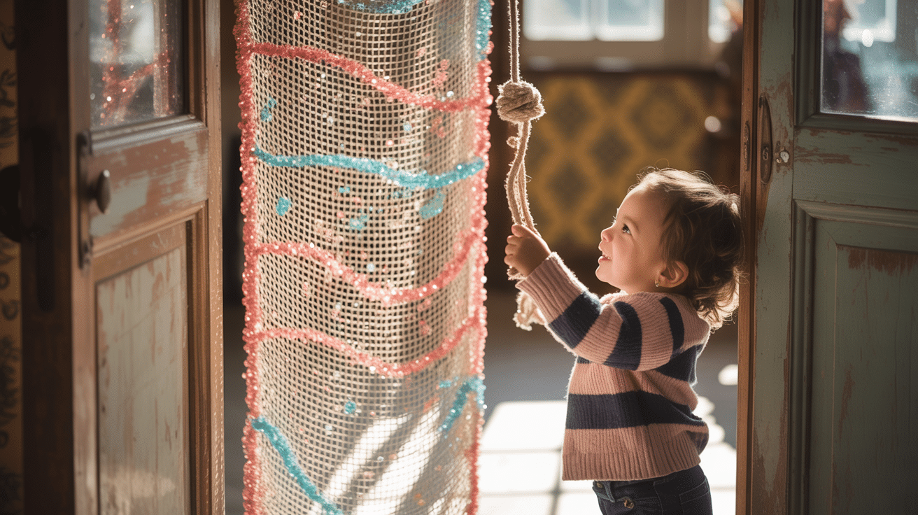 Sparkly Net Hung from a Door Frame