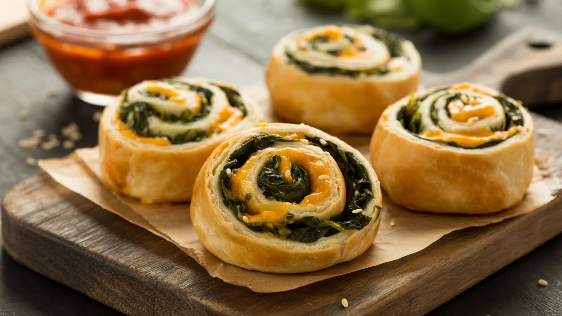 Spinach and Cheese Pinwheels