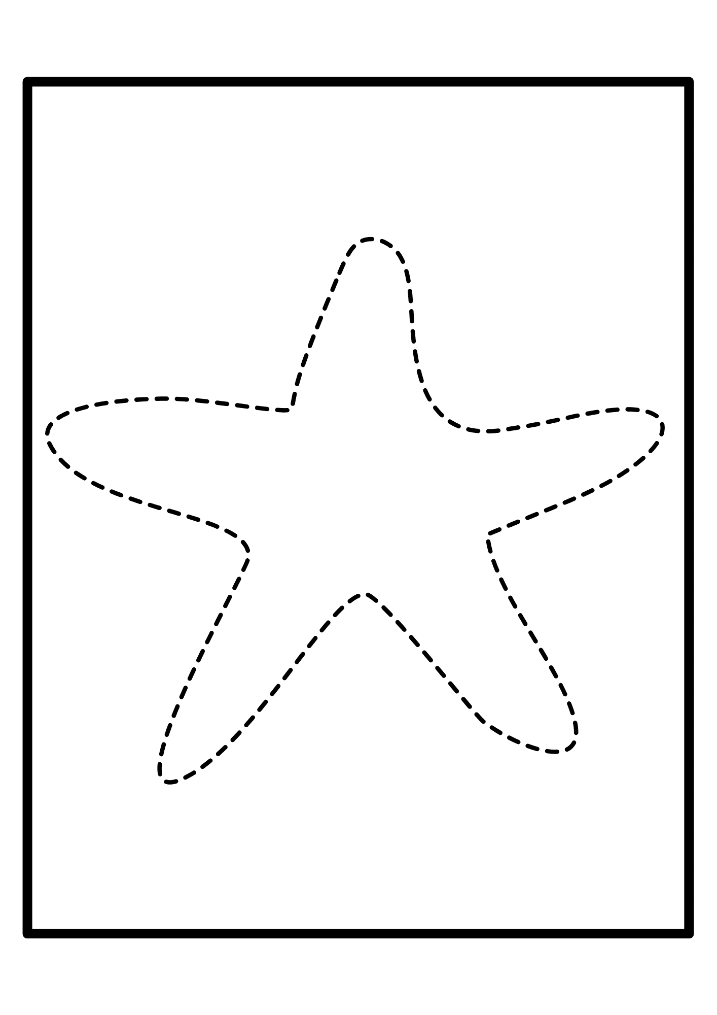 Starfish Tracing Template Dotted