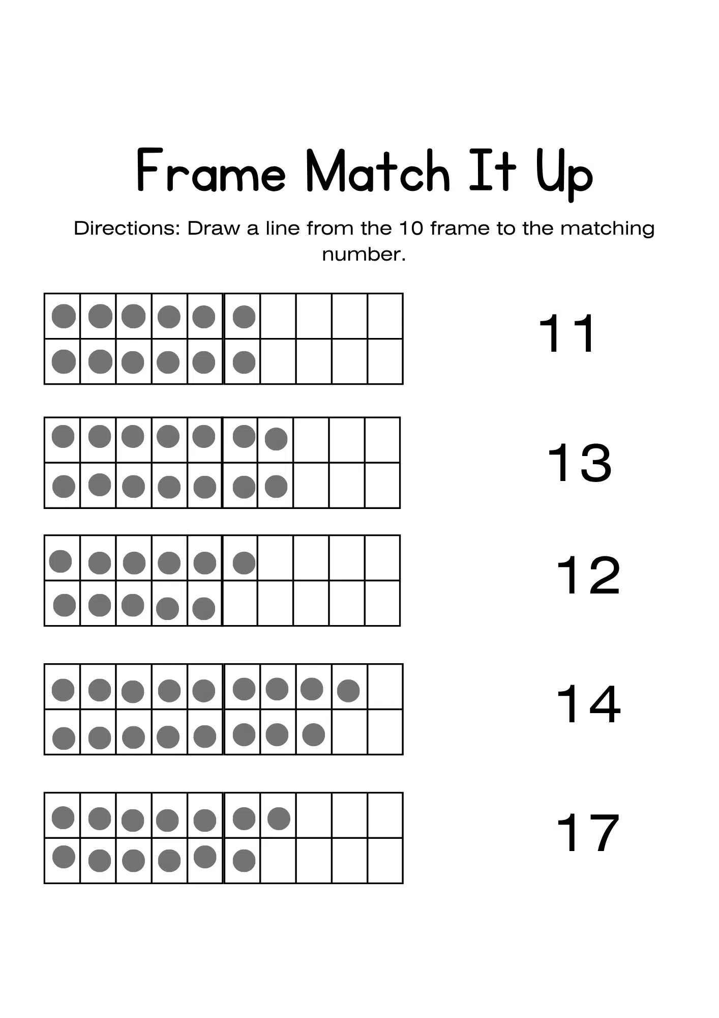 Ten Frame Match-Ups