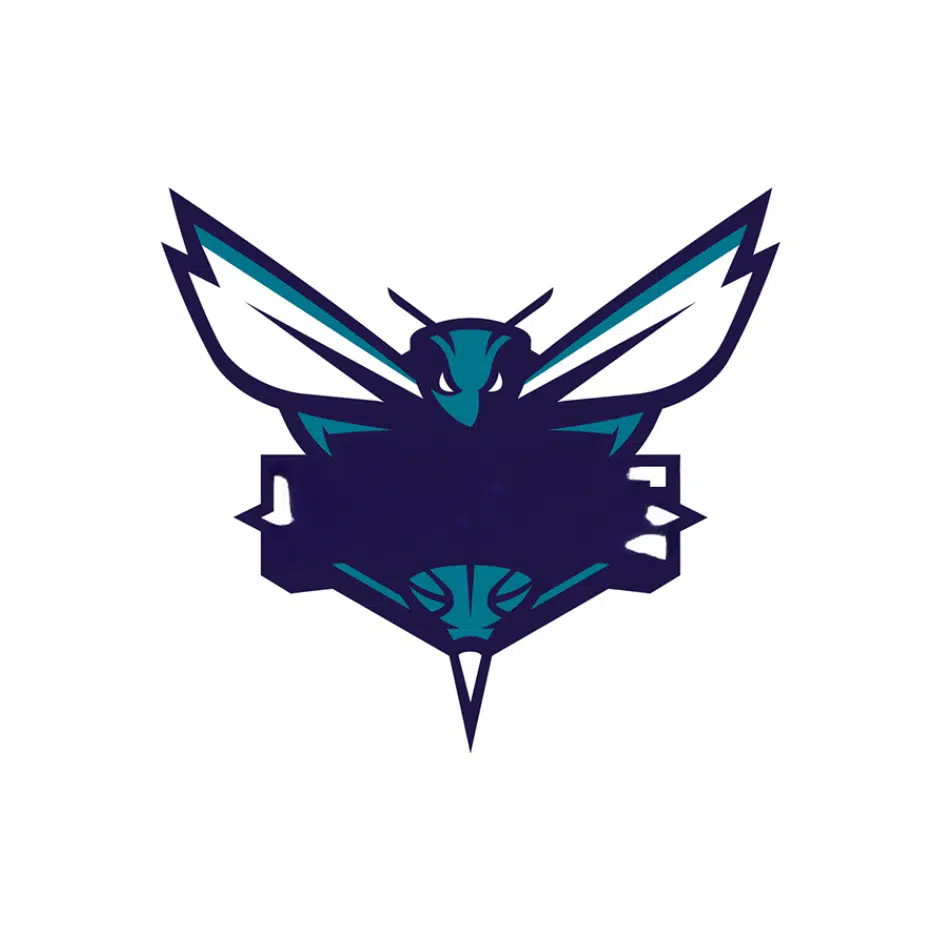 Which team's logo features a green and purple insect?