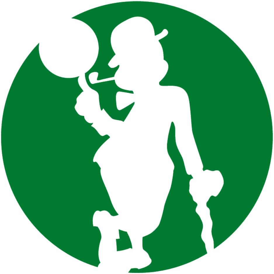 Which team's logo features a green shamrock?