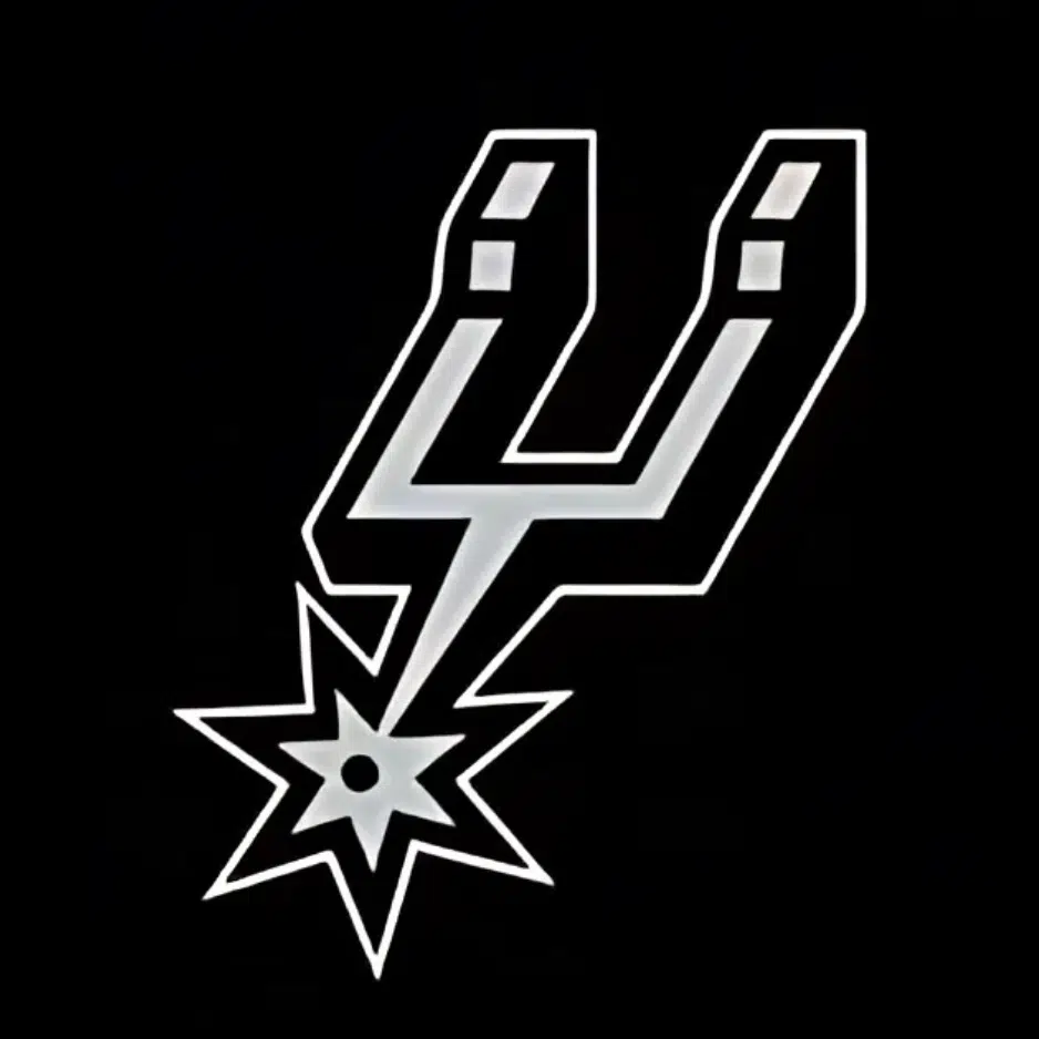 Which team's logo includes a silver spur?
