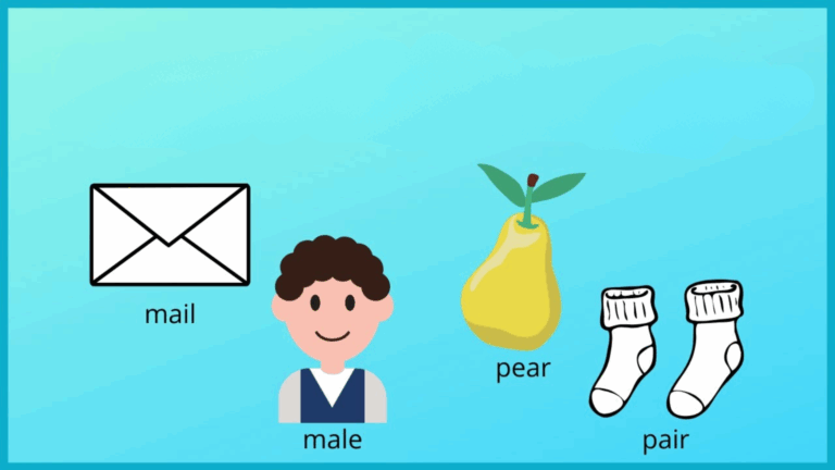 homophones sentences