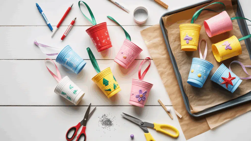 plastic cup ornaments