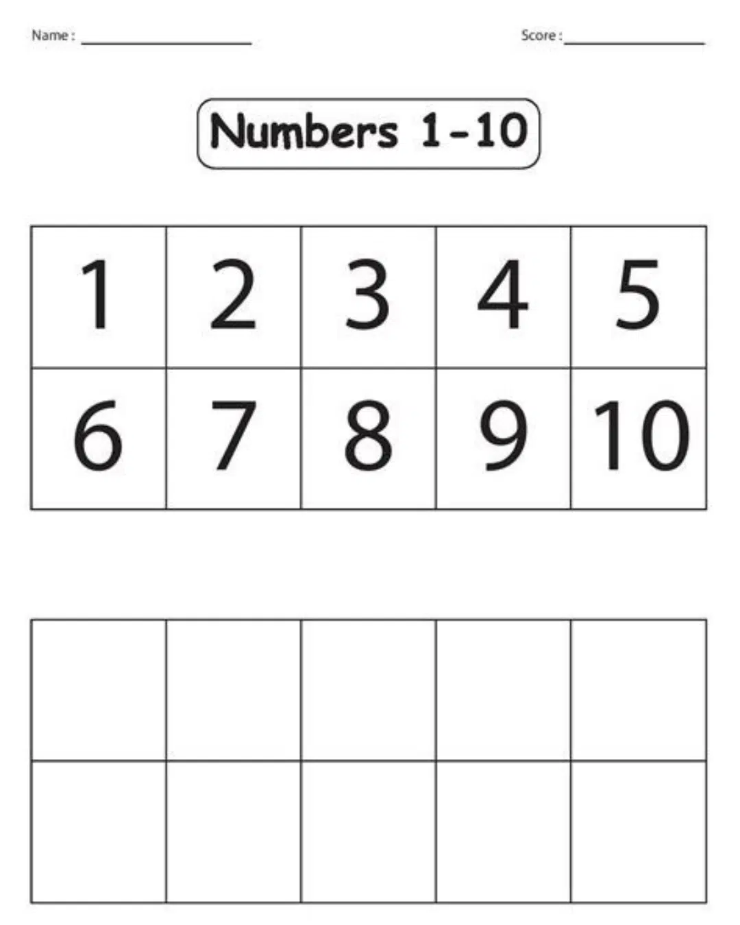 Number Writing Practice Sheet