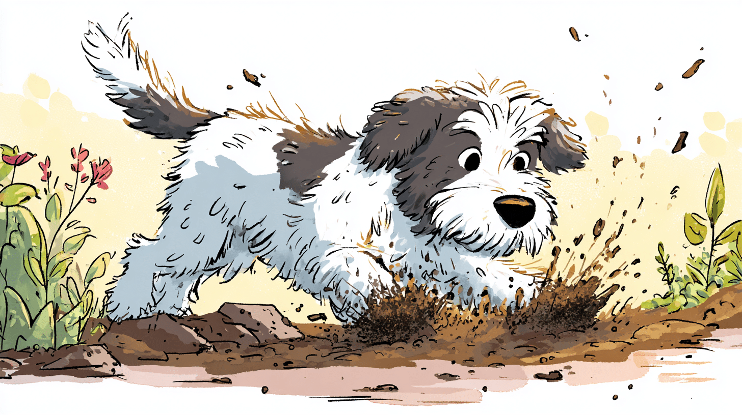 Dog Digging in Garden