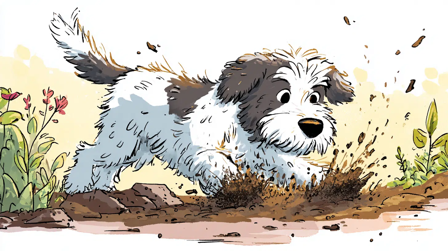 Dog Digging in Garden