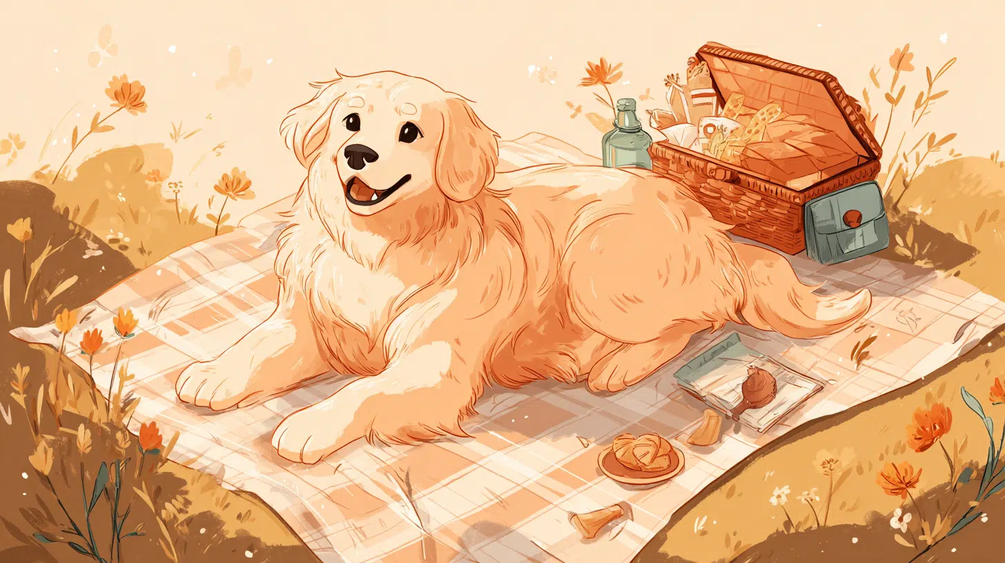 Dog on A Picnic Blanket