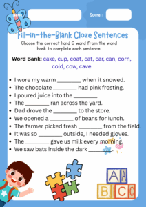 Fill-in-the-Blank Cloze Sentences