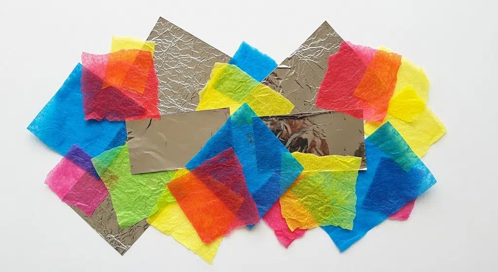 Foil and Tissue Paper Collage Art