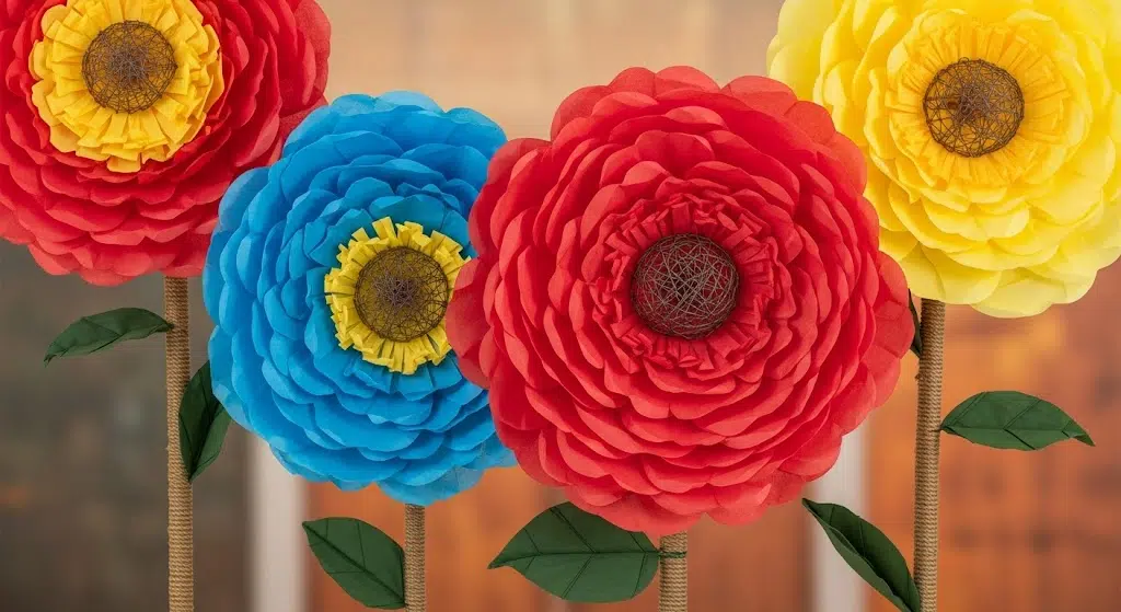 Giant Tissue Paper Flowers