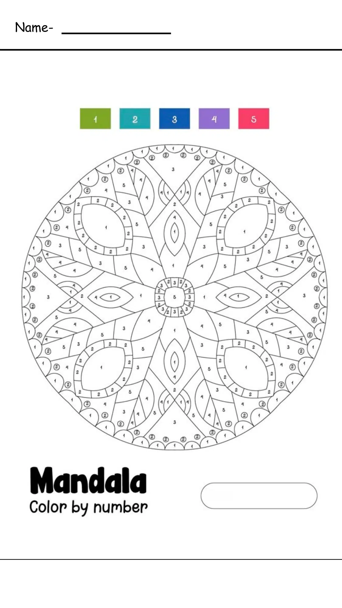 Mandala Mindfulness Sheet