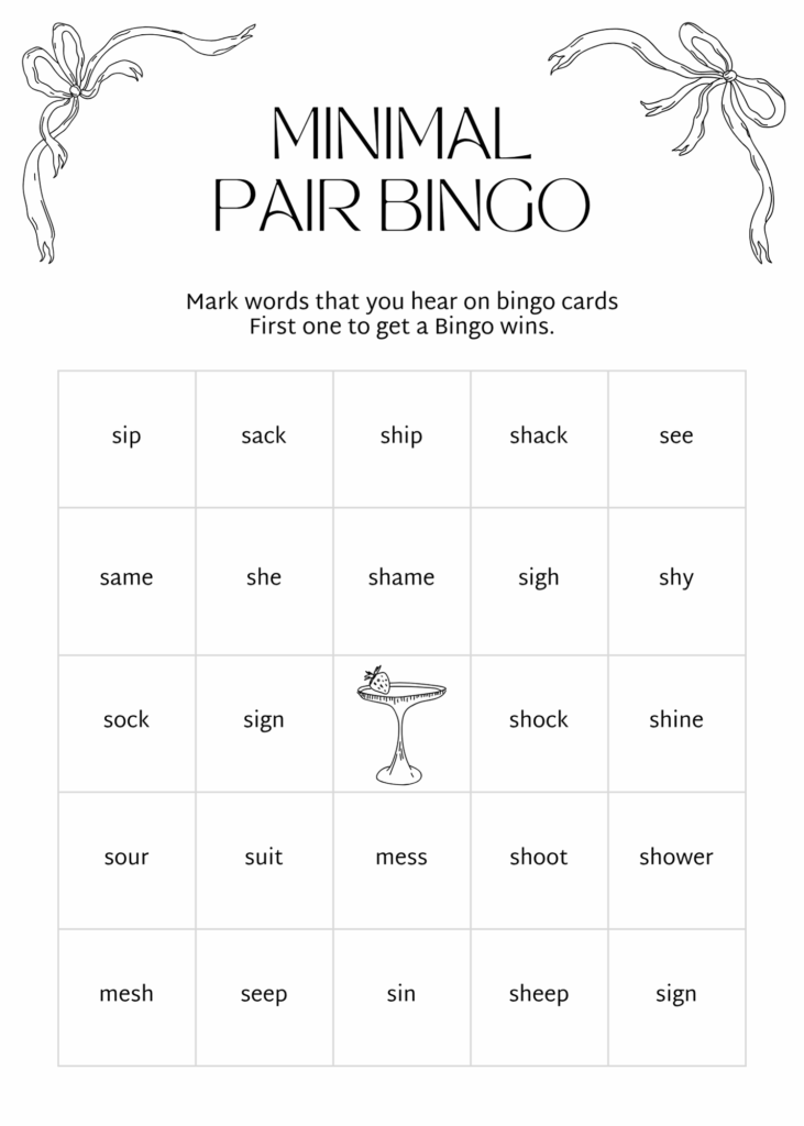 Minimal Pair Bingo
