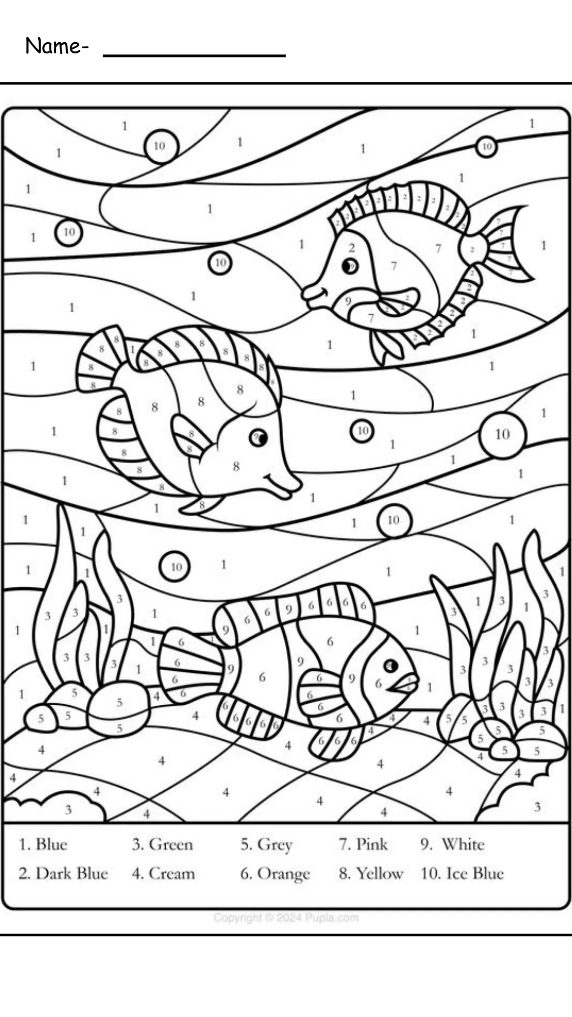 Ocean Life Coloring Sheet
