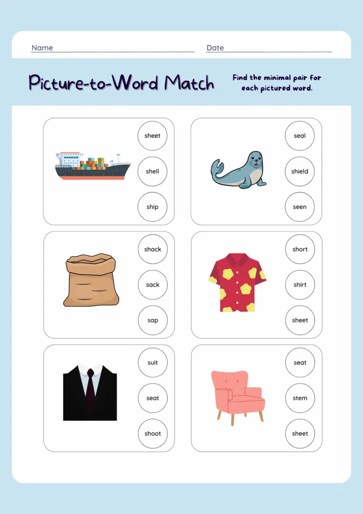 Picture-to-Word Match