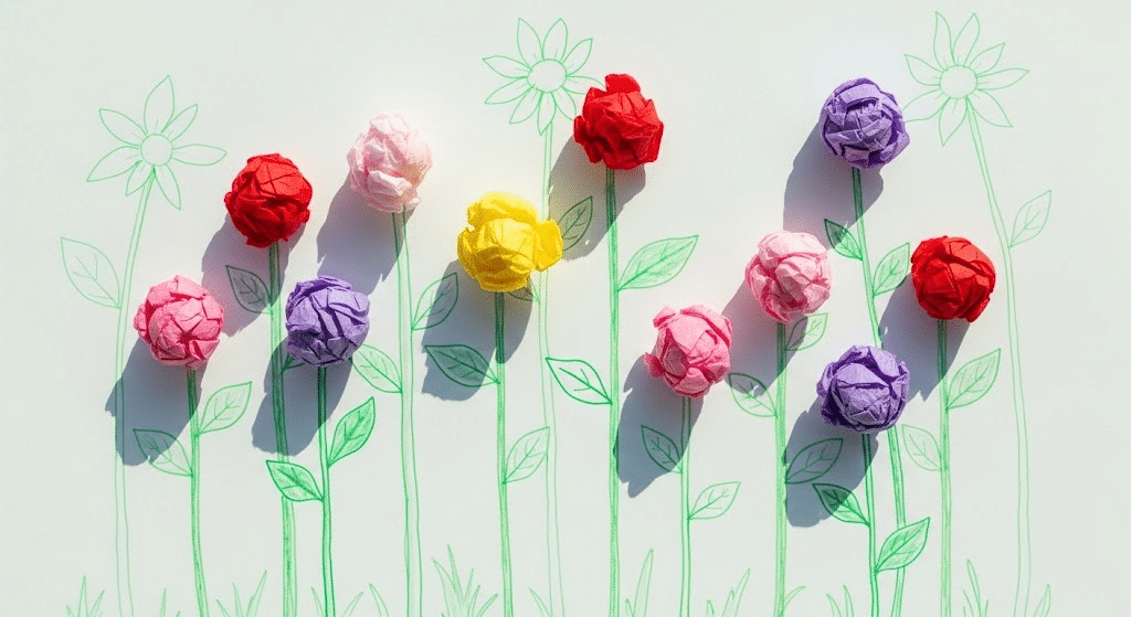 Scrunched Flower Art