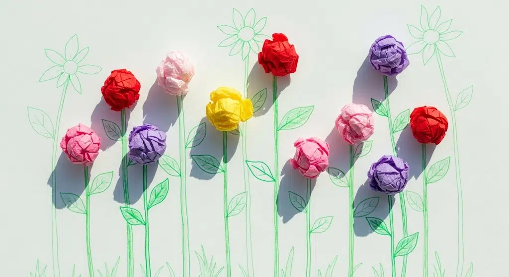 Scrunched Flower Art