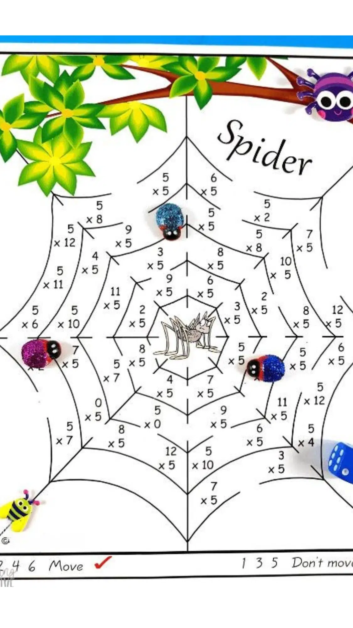 Spider Web Multiplication Quest
