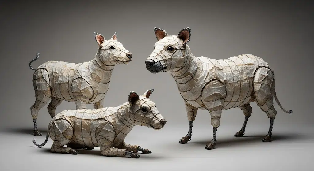 Tissue Paper Animal Sculptures