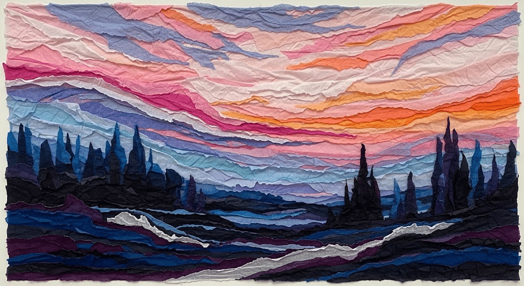 Tissue Paper Collage with Multiple Layers