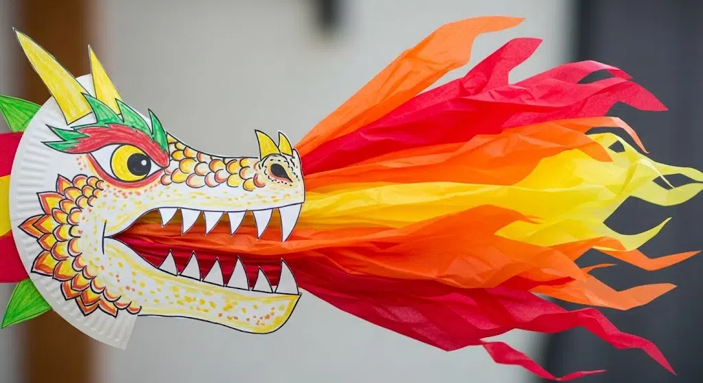 Tissue Paper Fire Breathing Dragon