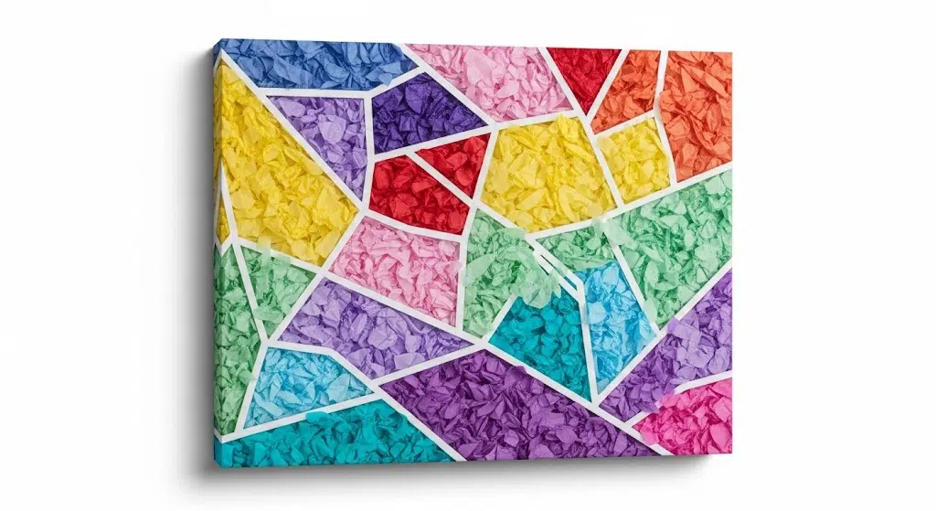 Tissue Paper Geometric Art on Canvas