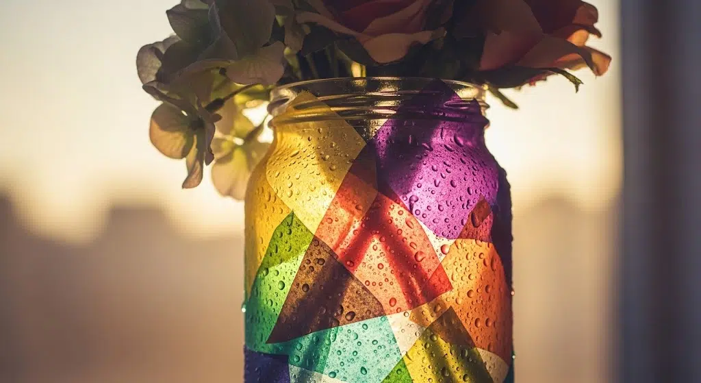 Tissue Paper Painted Vase