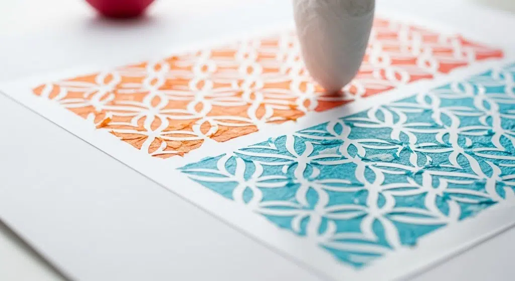 Tissue Paper Stenciled Art