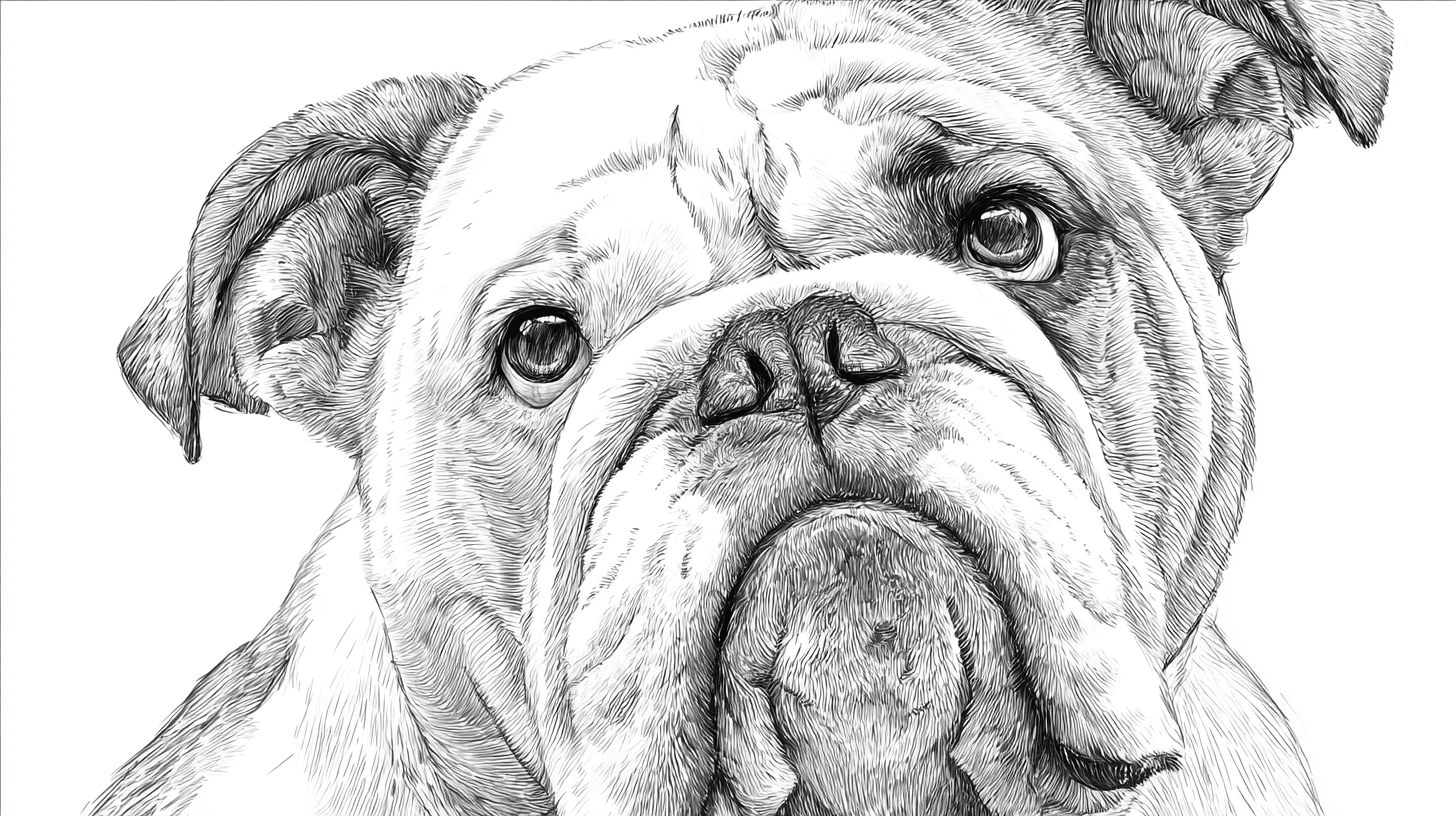 Wrinkled Bulldog Face
