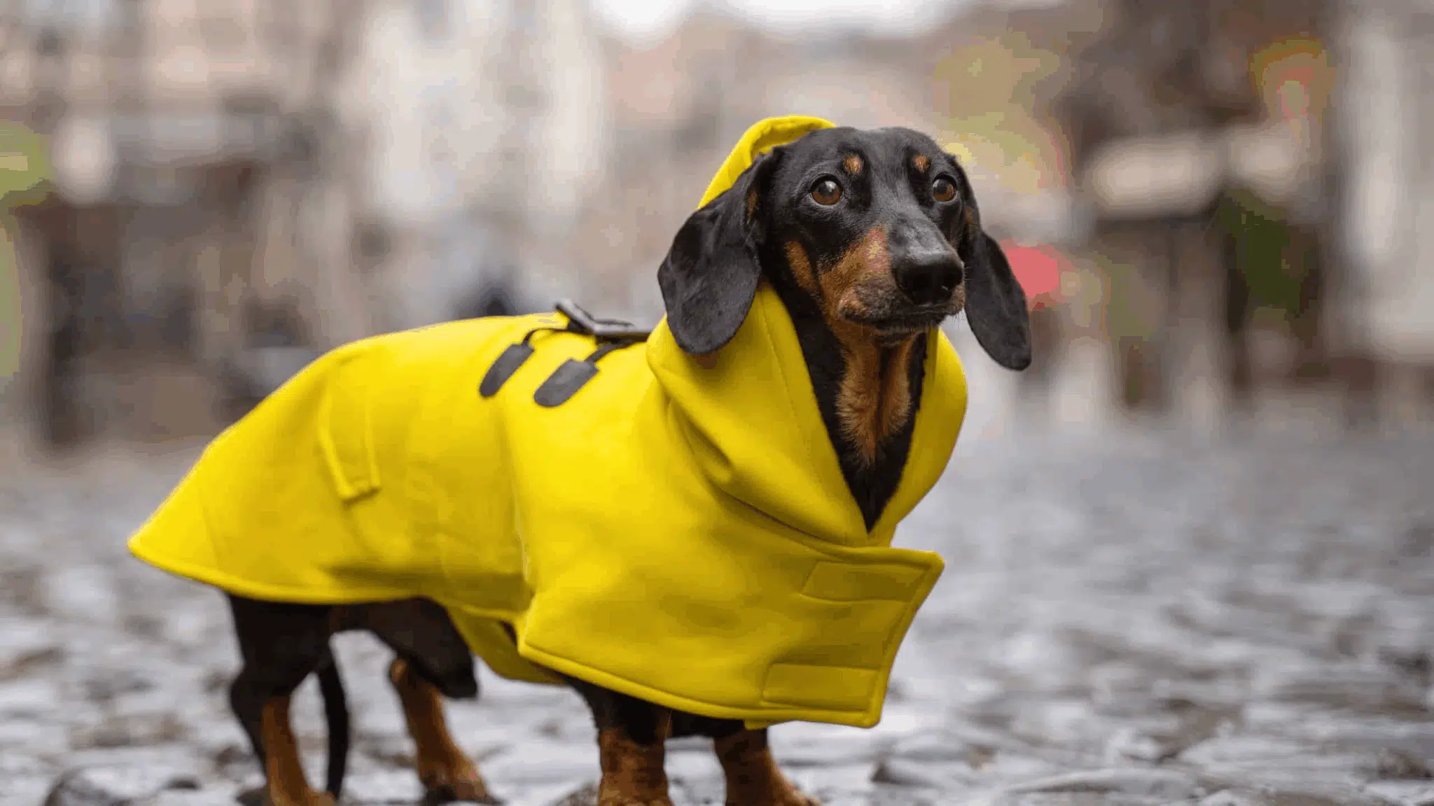 dogs raincoat and boots