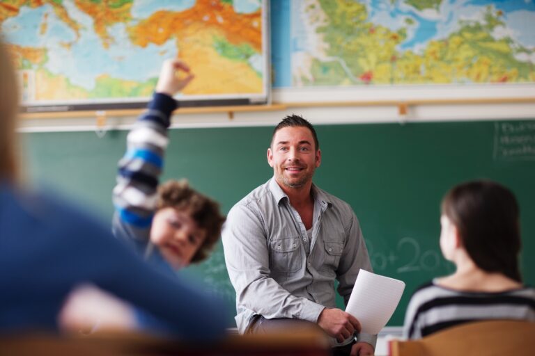 Teacher and students in classroom