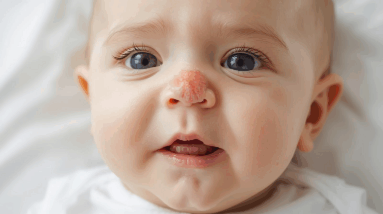 Clogged nose of a baby