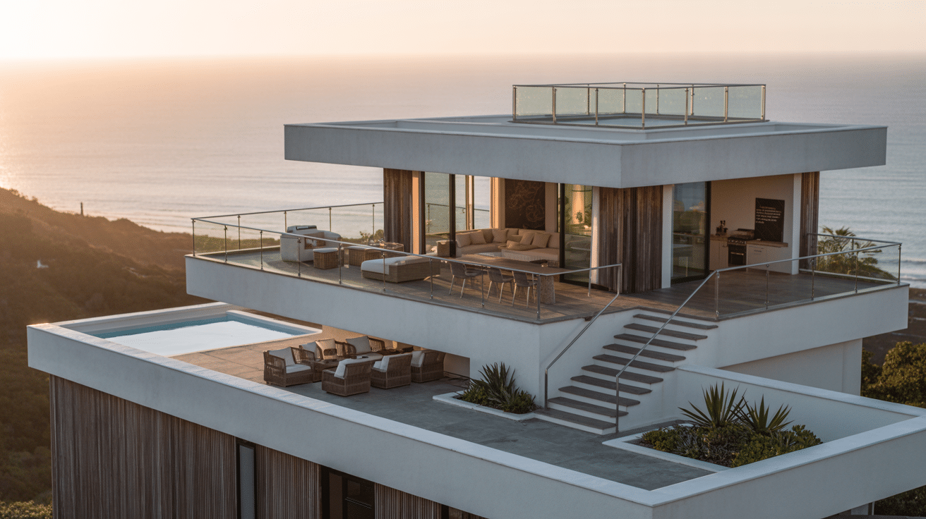 7 terraced roof deck house