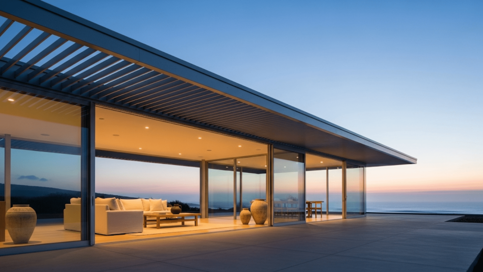 8 glass lantern with deep overhangs