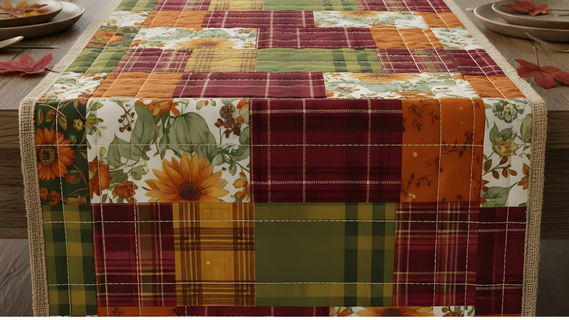 fabric scrap patchwork table runners