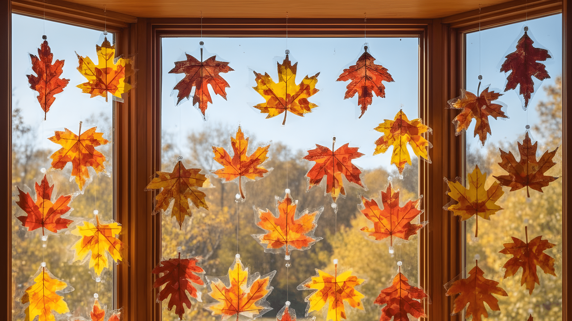 fall leaf suncatchers
