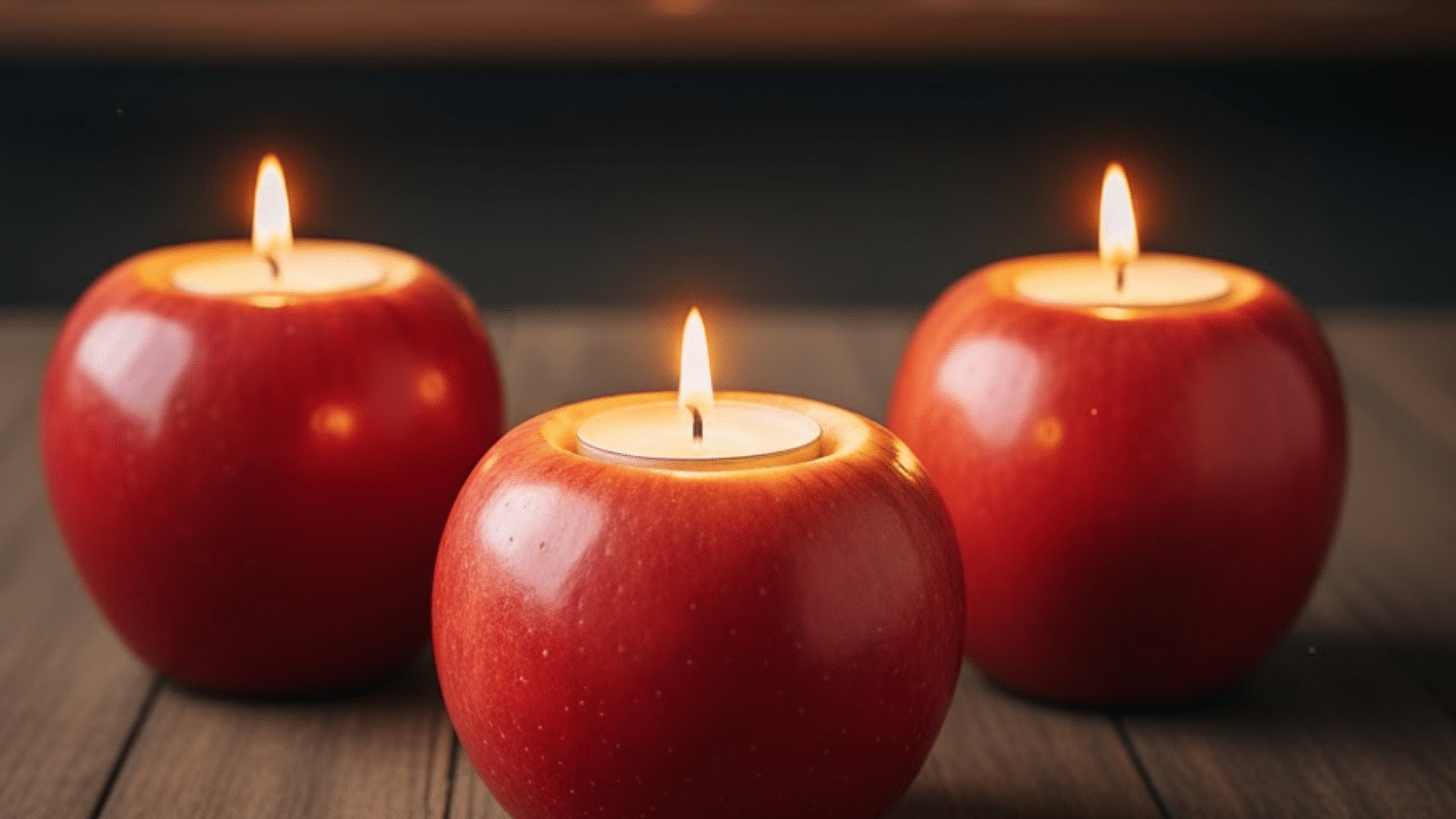 apple candle holders