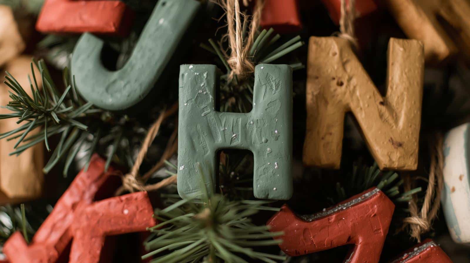 clay initial ornaments