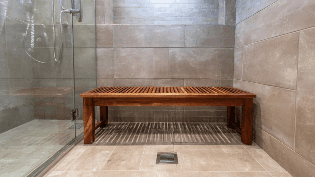 compact shower bench