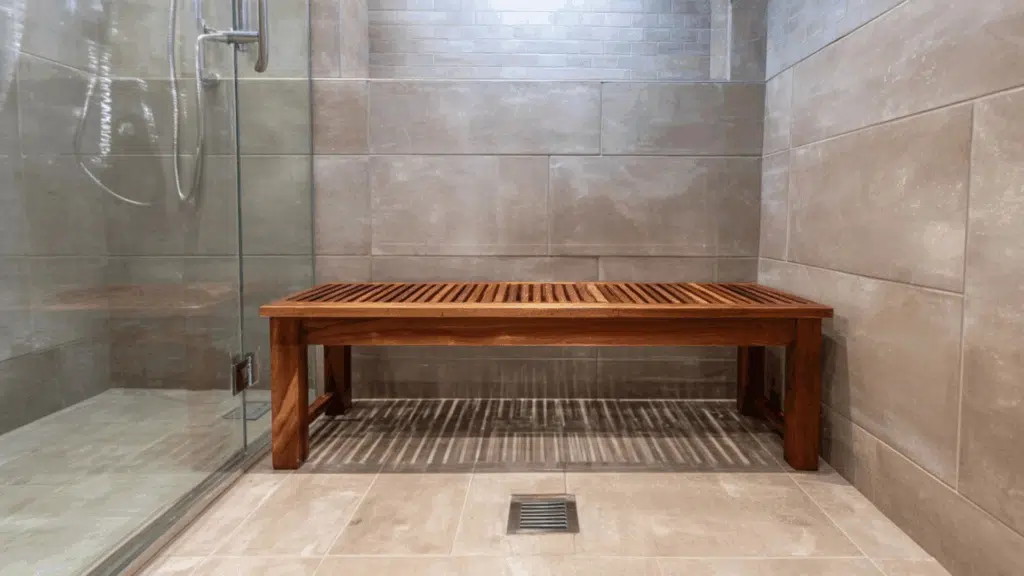 compact shower bench