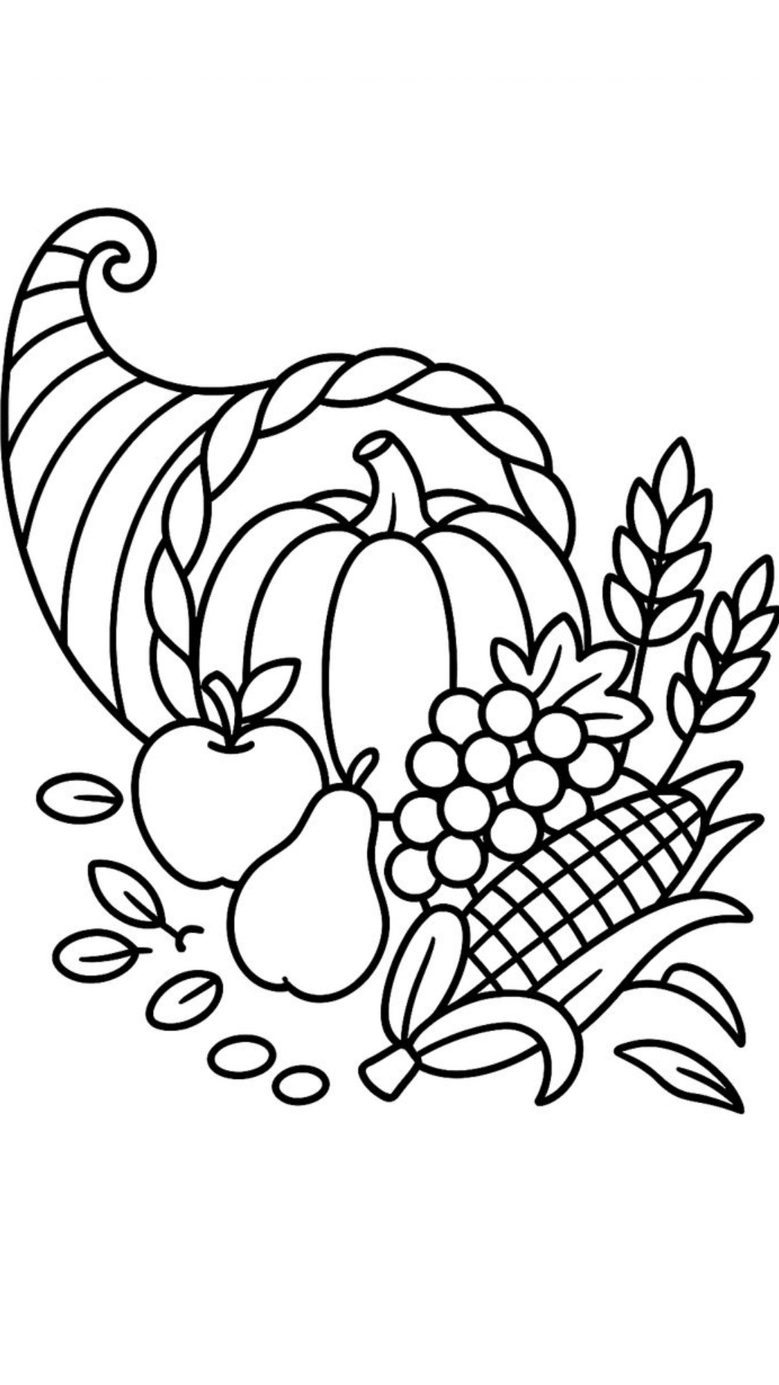 cornucopia of thanks coloring page