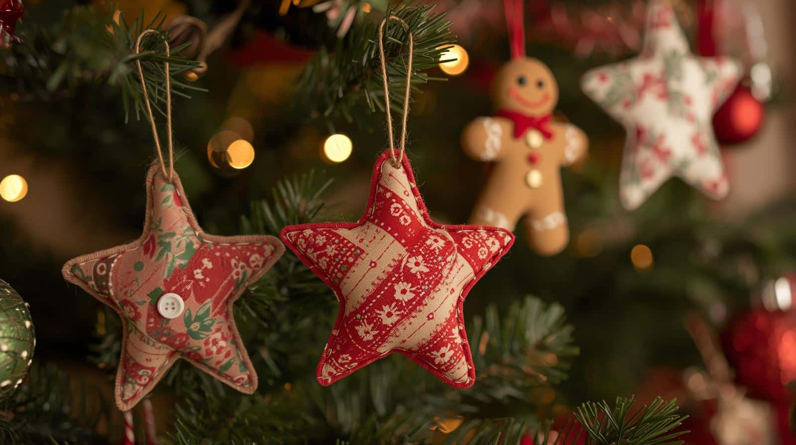 fabric scrap ornaments