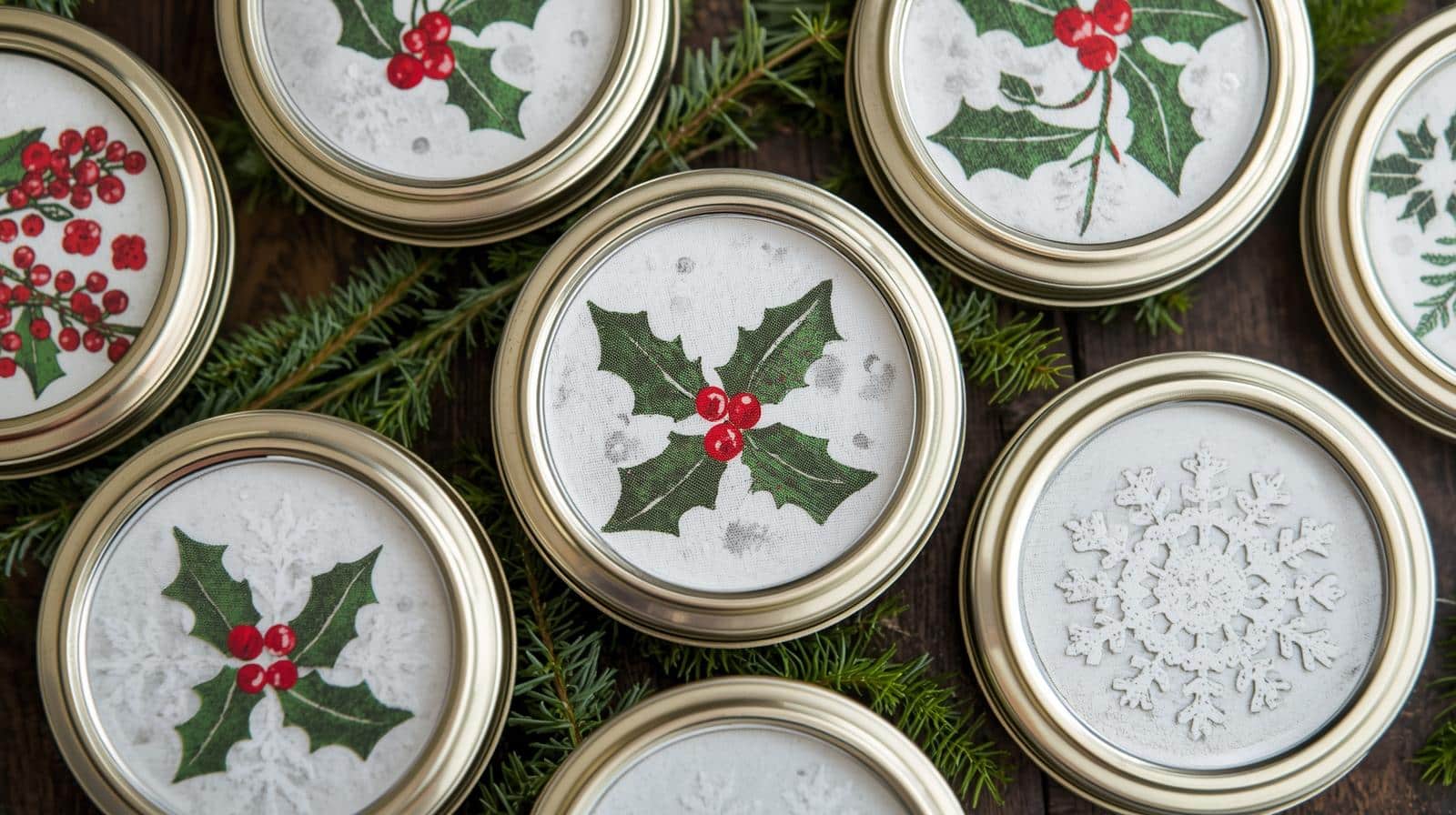 mason jar lid ornaments